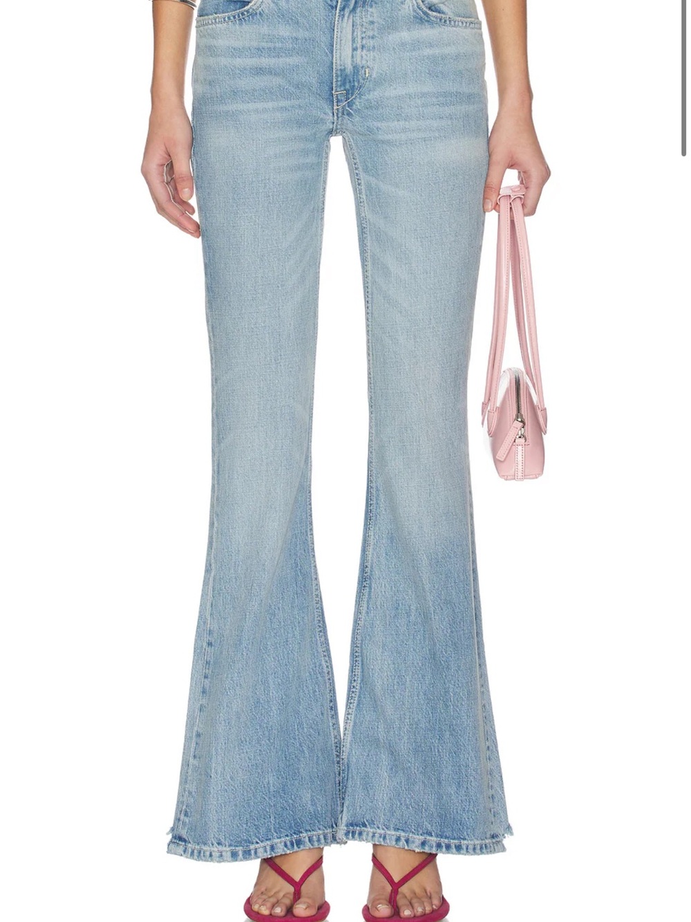 We The Free Light Wash Flare Jeans in Pale Blue